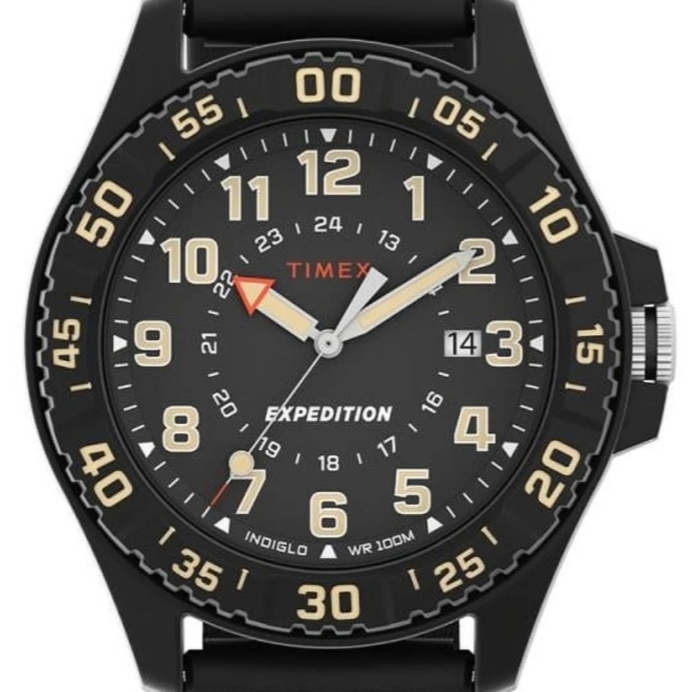 Timex Expedition Men's Black and Cream Analog Dive-Style Watch